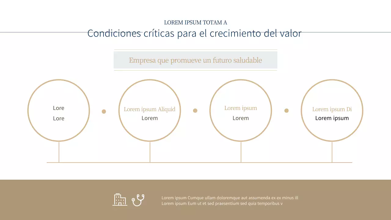 Gráfico circular de entrada de palabras clave en azul y beige