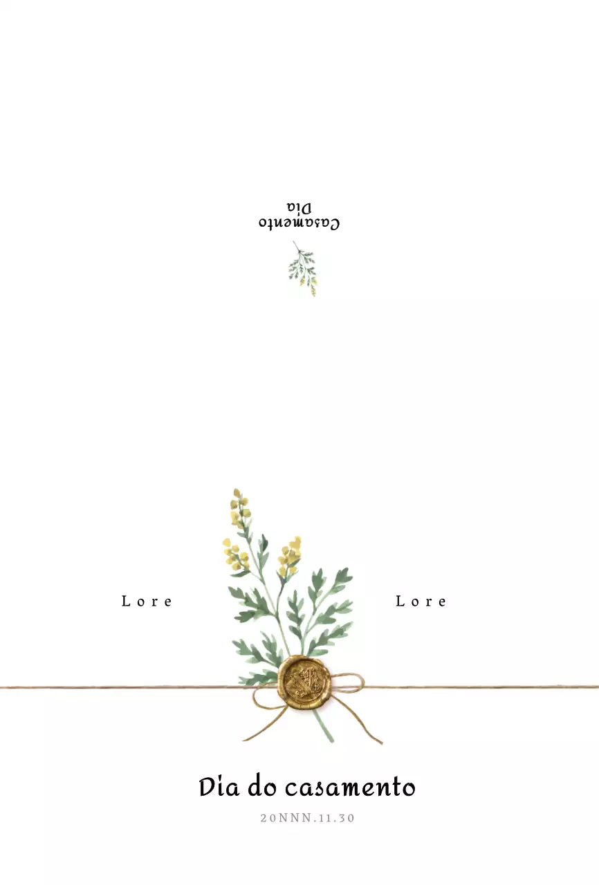 Convites de casamento com um conceito emocional de flores secas