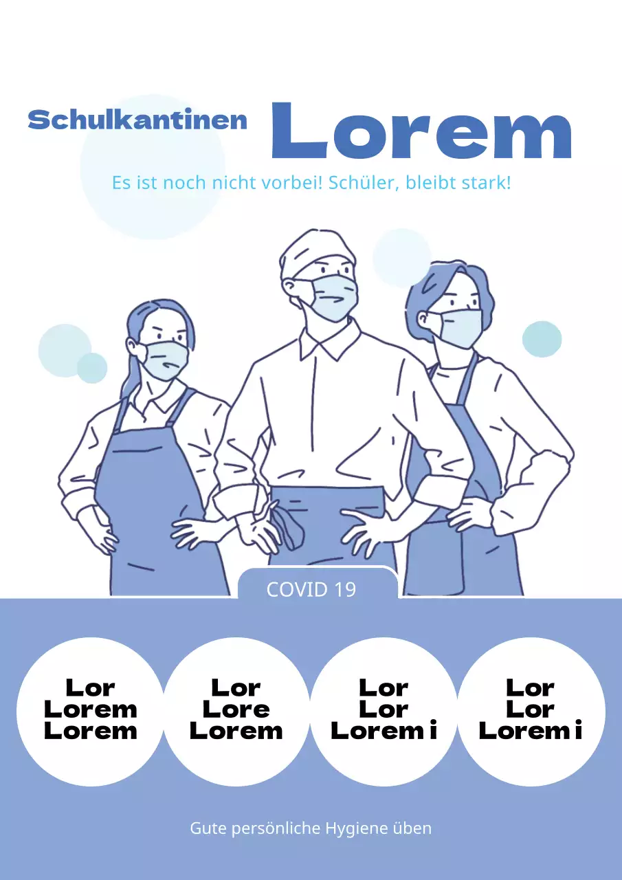 Blaue Corona Cafeteria Etikette