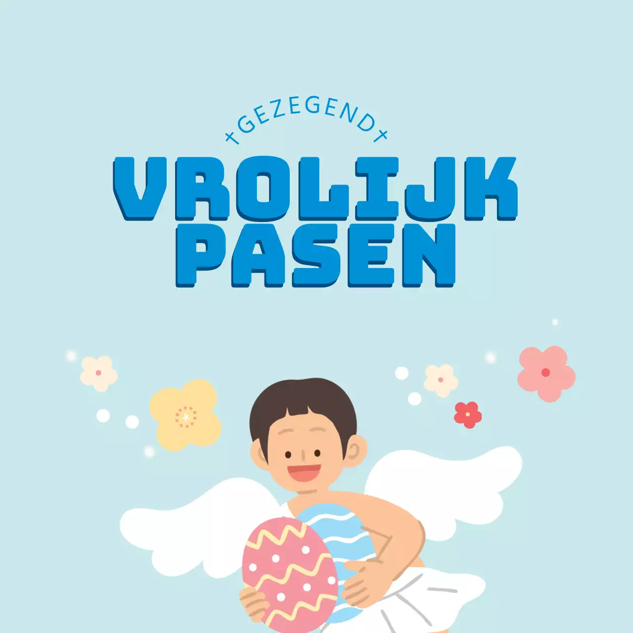 Blauwe illustratie schattige kerk Pasen labels