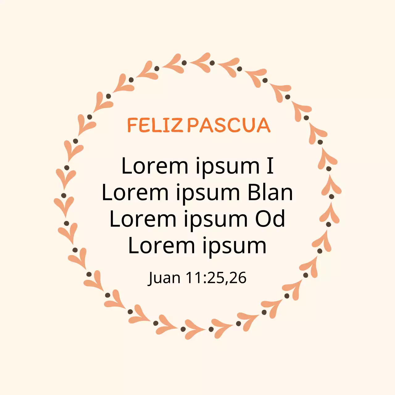 Bonitas etiquetas de Pascua para iglesias con letras naranjas