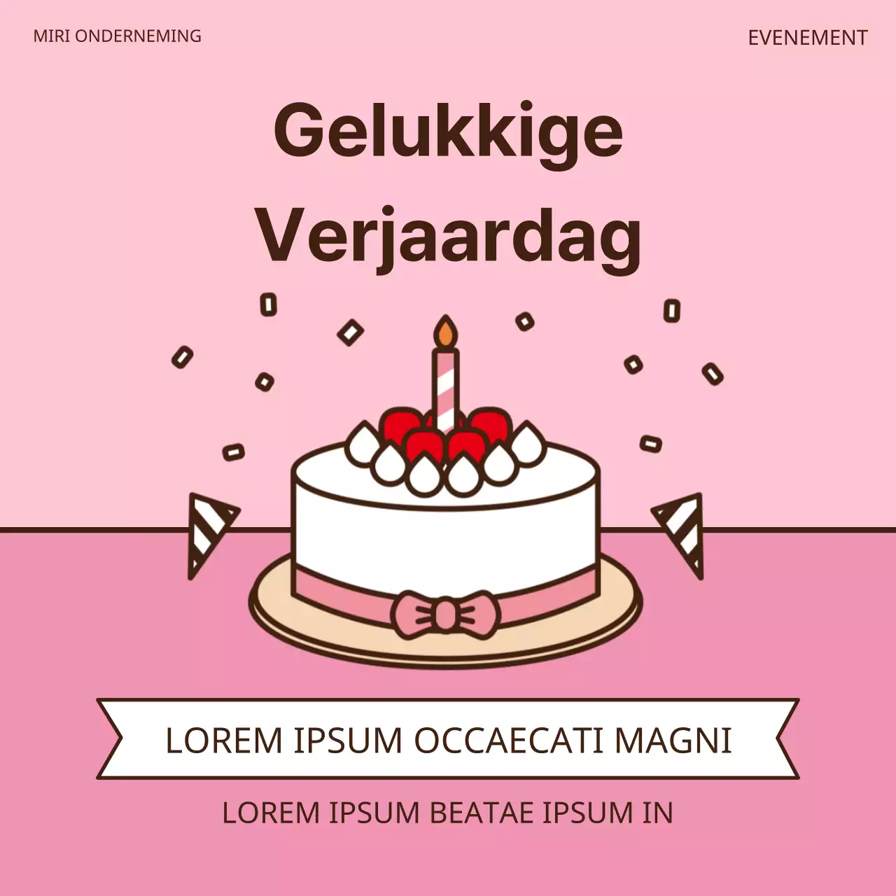 Verjaardagsevenementen in roze