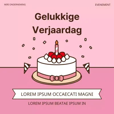 Verjaardagsevenementen in roze