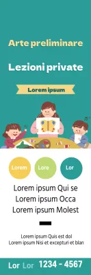 Illustrazione turchese promozione scuola d'arte ordinata