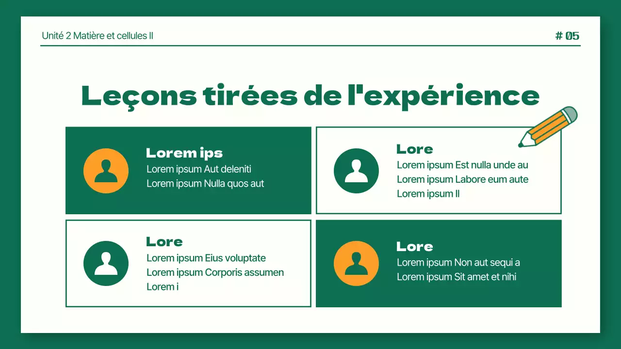 Rapports de laboratoire scientifique soignés en vert et orange