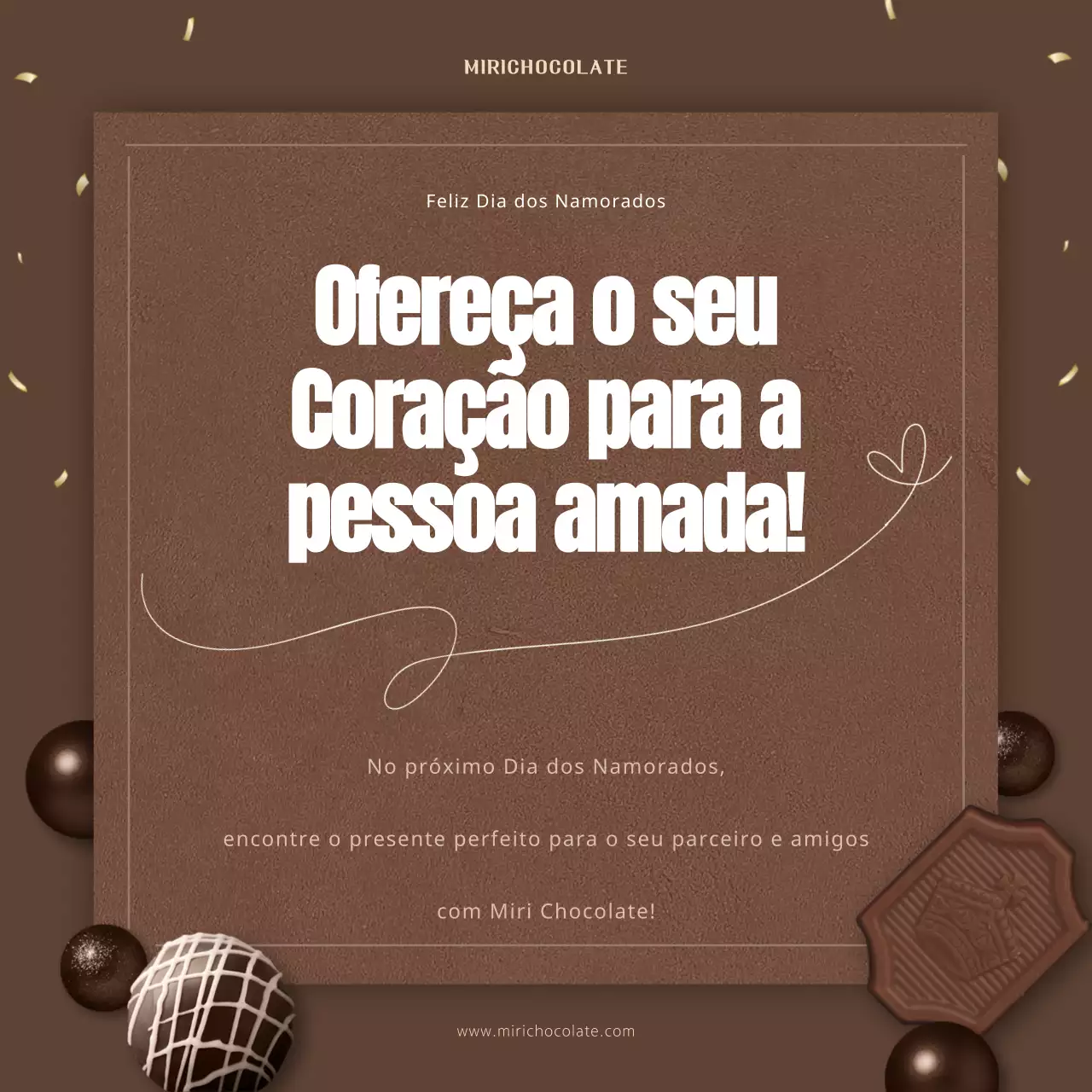 Um feed do Instagram com chocolate e classe para o Dia dos Namorados