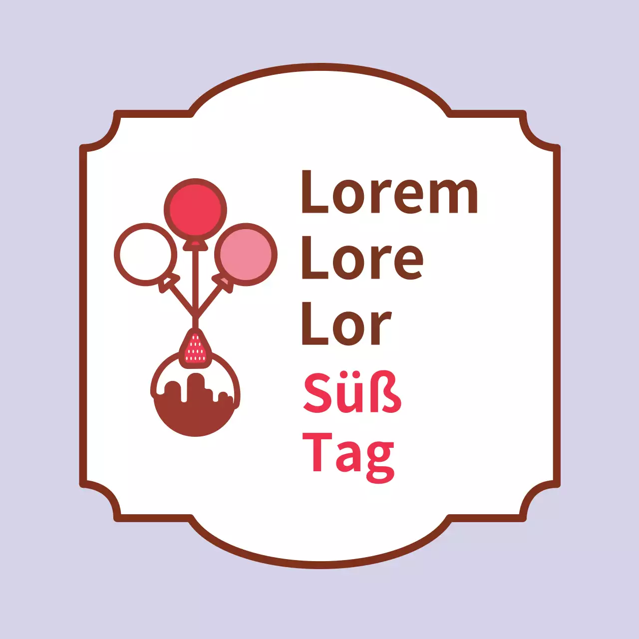 Lila Illustration kitschig Veranstaltung weiß Tag Etikett