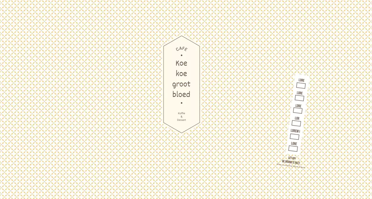 Eenvoudig patroon in lichtgeel en bruin voor een conceptcafé