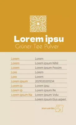 Ocker Logo ordentlich Lebensmittel Kamillentee Detail Etikett