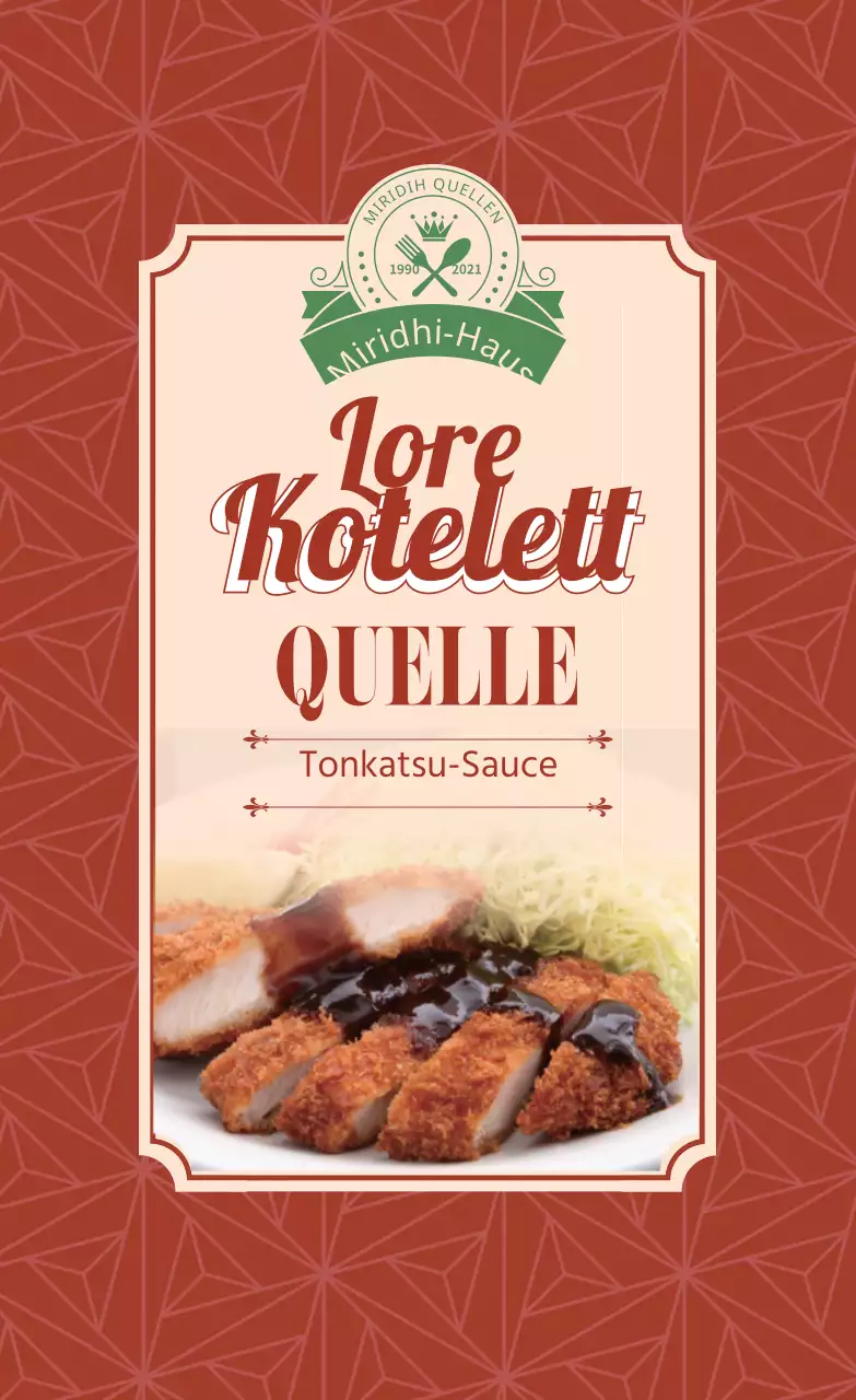 Rotes Foto Jahrgang Lebensmittel Tonkatsu Sauce Etikett
