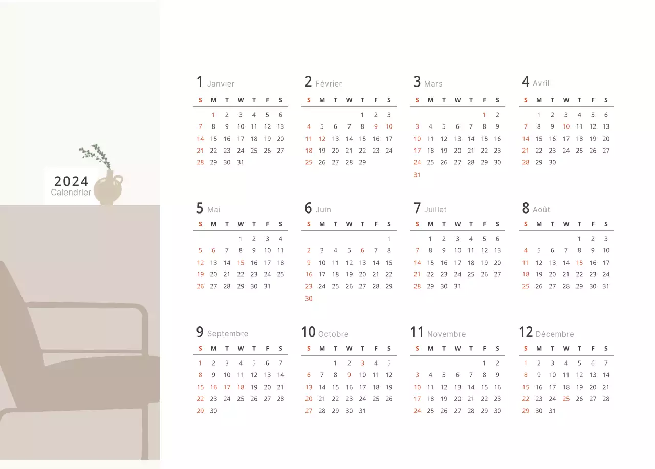 Meubles simples et naturels dans des tons beiges et neutres