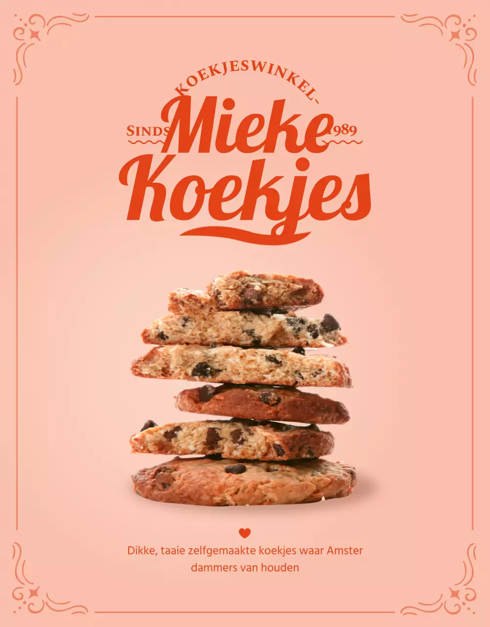 Roze en rode koekjes bestellen