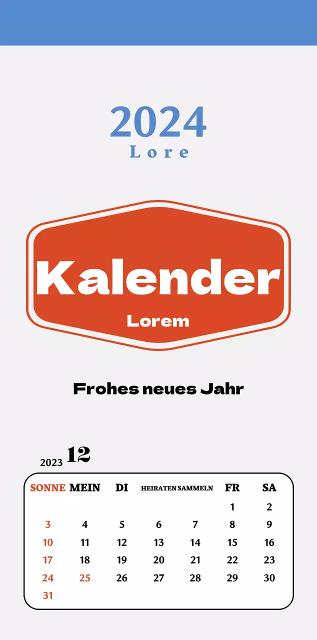 Rote und blaue Retro-Untersetzer Erinnerungskalender