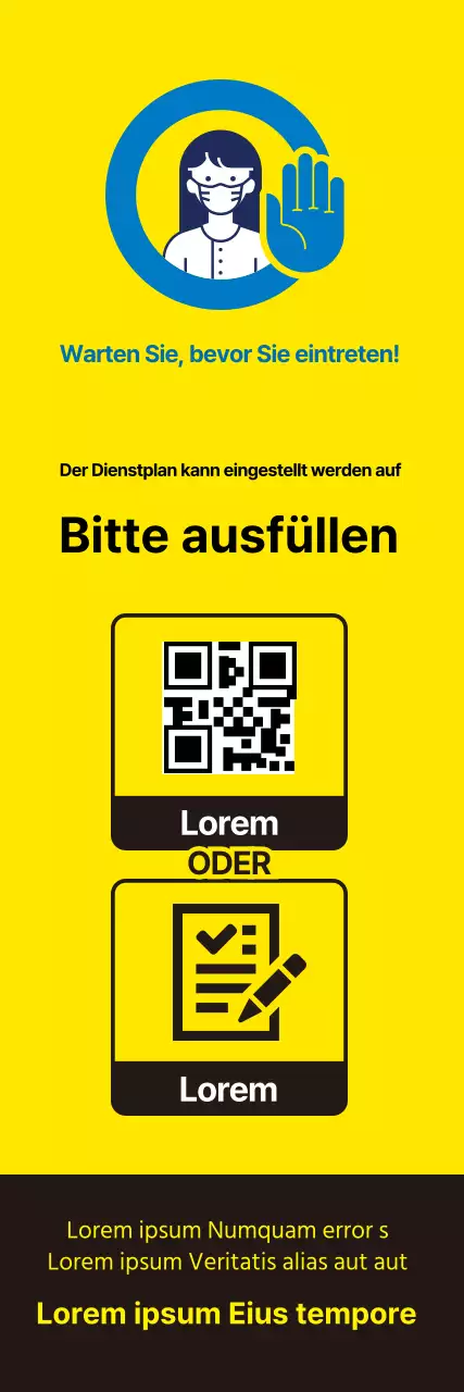 Saubere blaue illustrierte Coronavirus-Etiketten zur Anmeldung