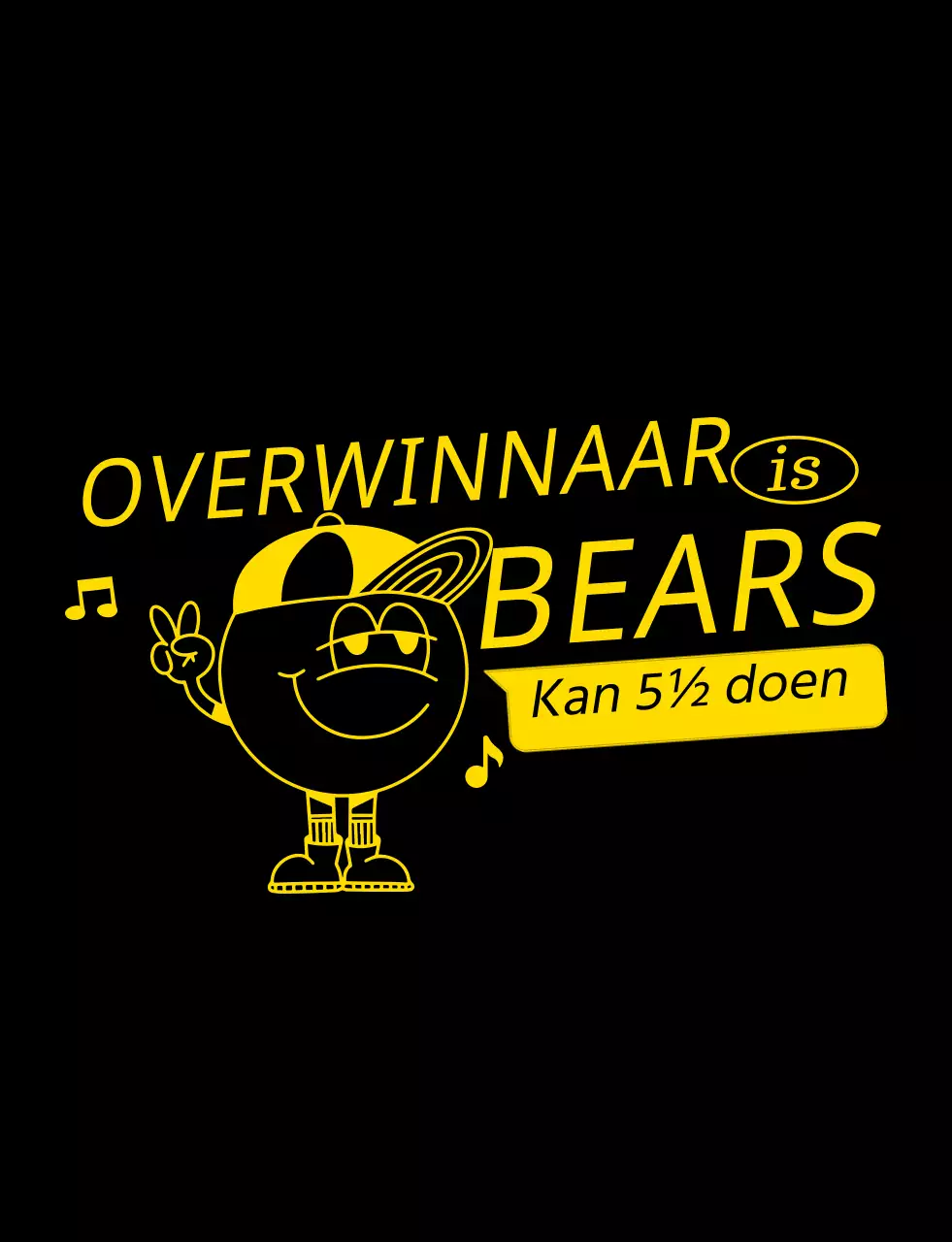 Hippe lijn illustratie rugnummer concept schoolgroep t-shirt in geel