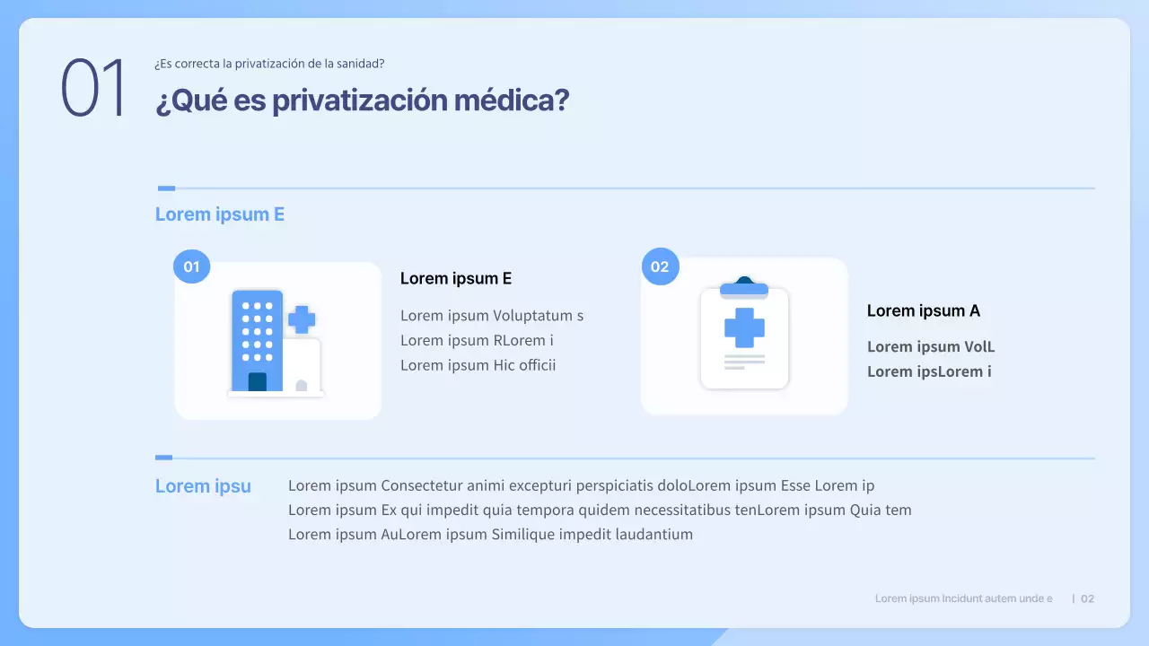 Presentación Blue Simple para el debate sobre la privatización de la sanidad