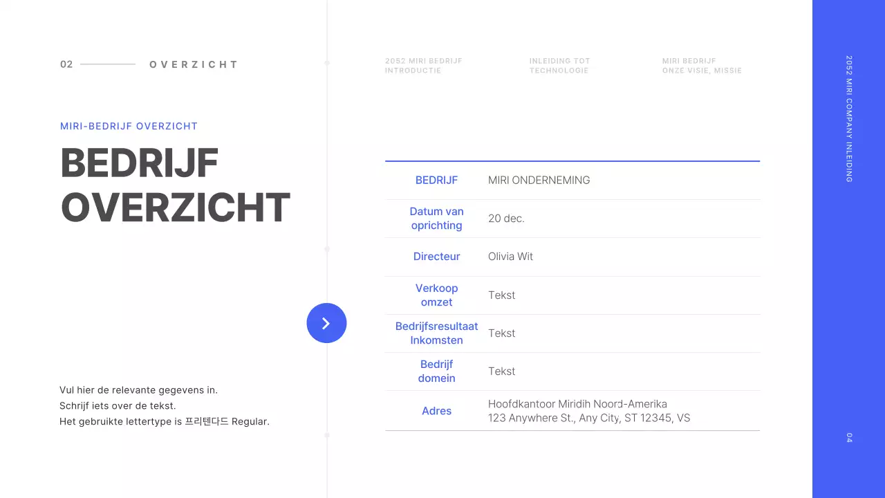 Basislijnconcept in blauw en wit Bedrijfsprofiel
