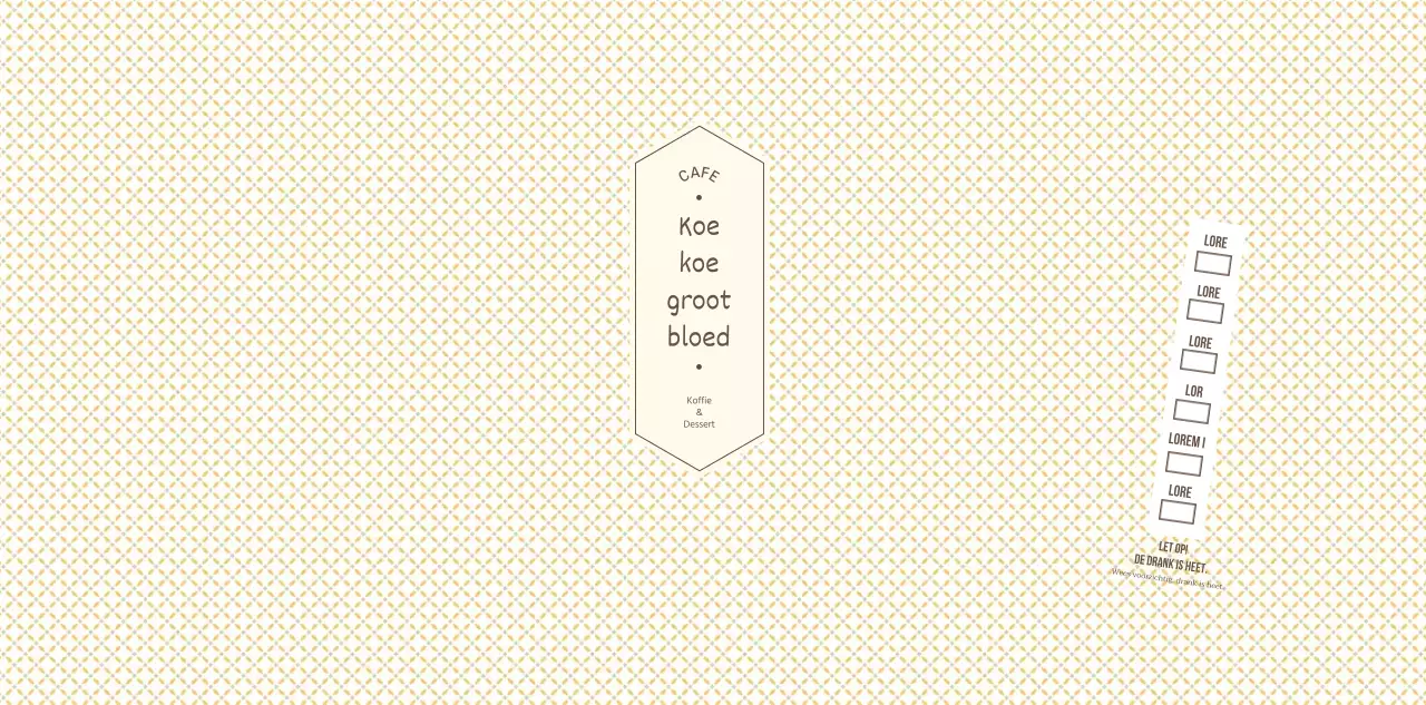 Eenvoudig patroon in lichtgeel en bruin voor een conceptcafé