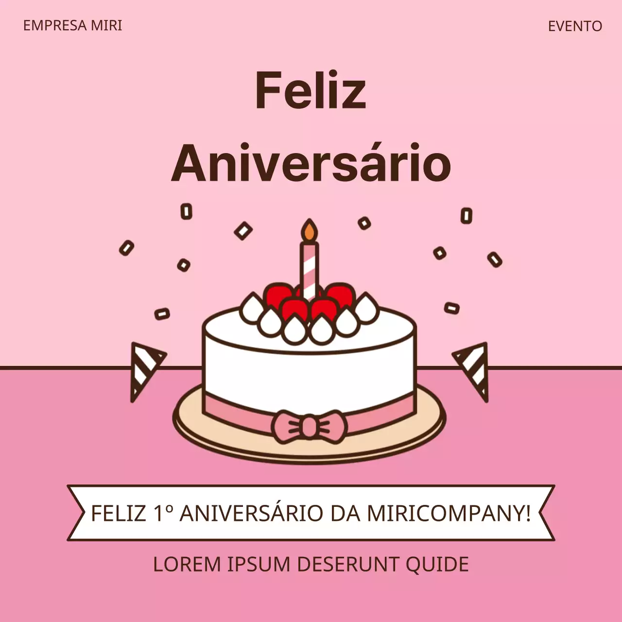 Eventos de aniversário em cor-de-rosa