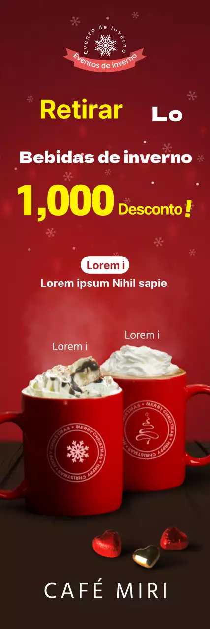 Promova o menu de Natal da sua cafetaria com uma fotografia vermelha
