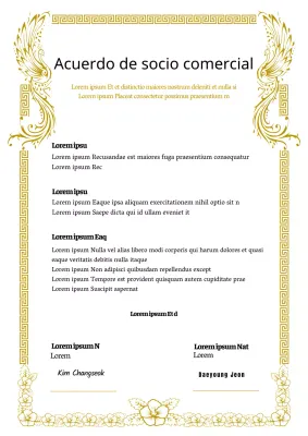Un acuerdo de asociación de lujo con un fénix dorado y una flor infernal