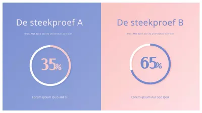 Vergelijkende taartgrafiek met roze-paars kleurverloop
