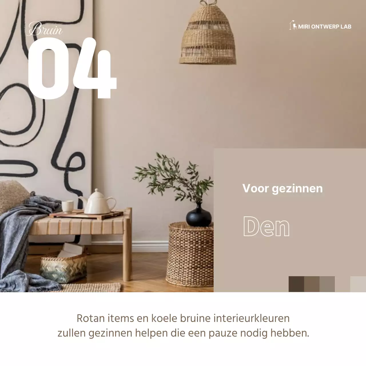 Magazine-stijl interieuradvies in groen en paars Simple Card News