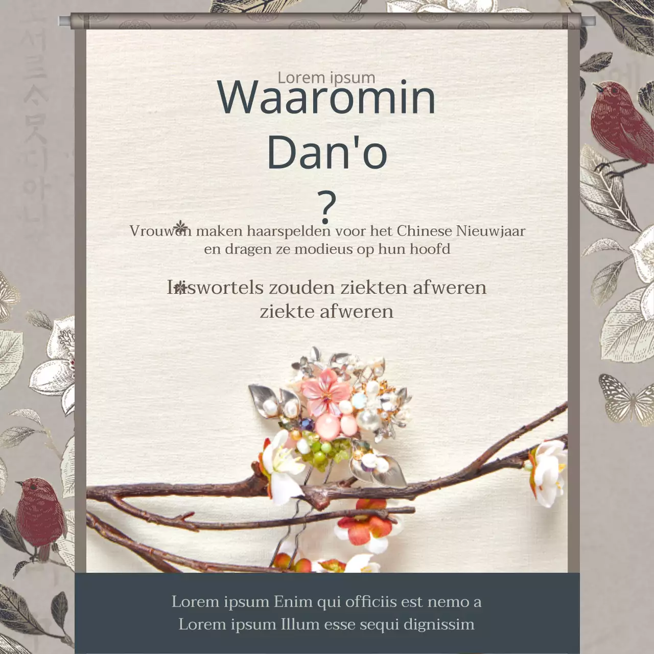 Eendaagse cursus om een traditionele hoofdtooi voor Chinees Nieuwjaar te maken in bruin en marineblauw