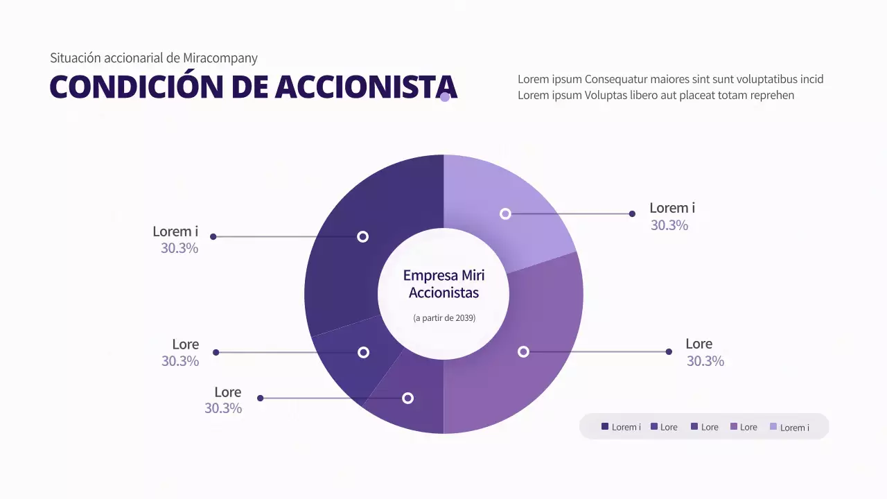 Gráfico circular sencillo de color morado