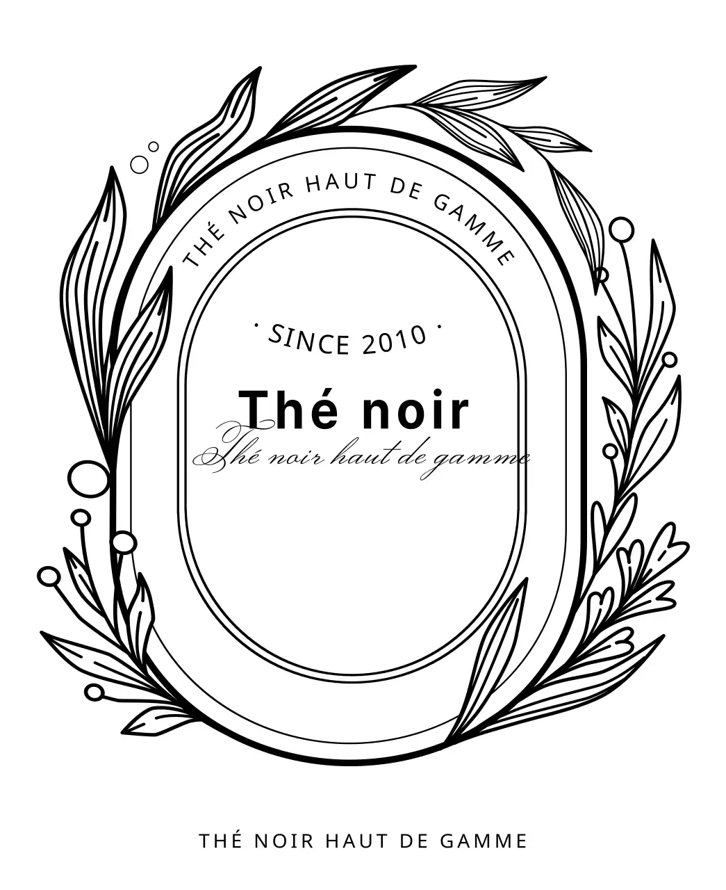 Illustration au trait du paquet de thé noir