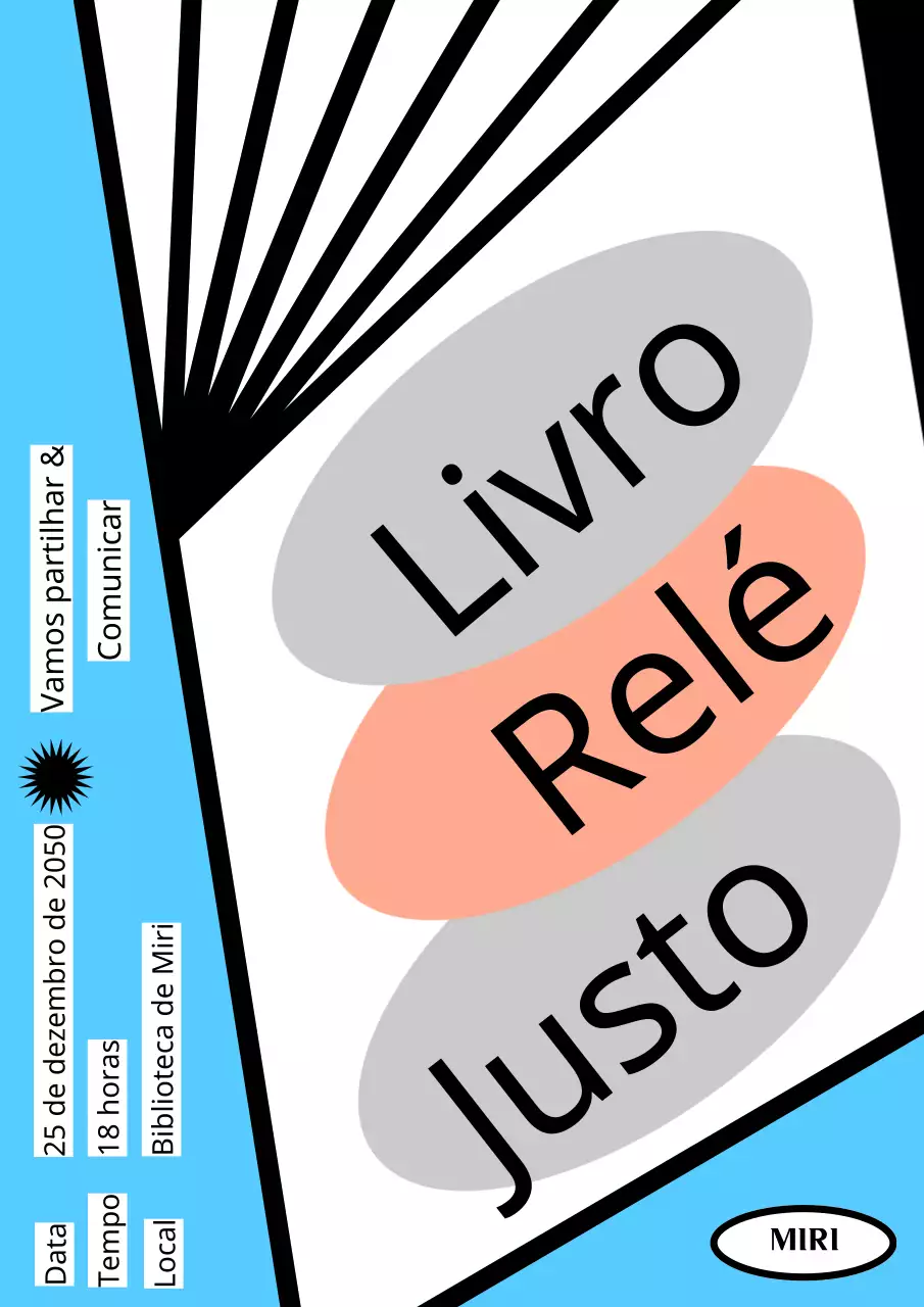 Anúncio de leitura com um livro aberto sobre um fundo azul