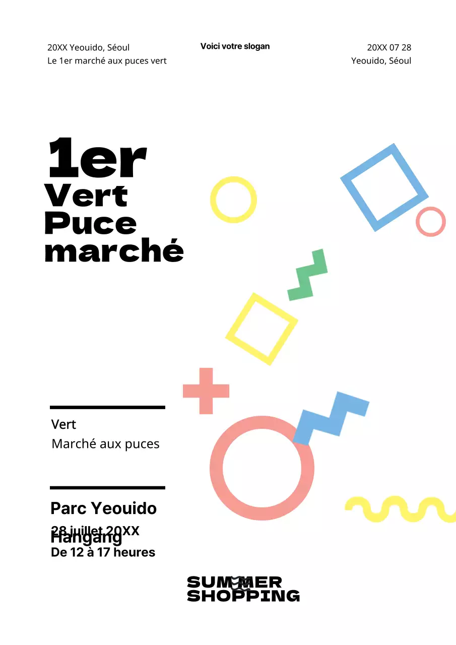 Affiche simple pour promouvoir votre marché aux puces