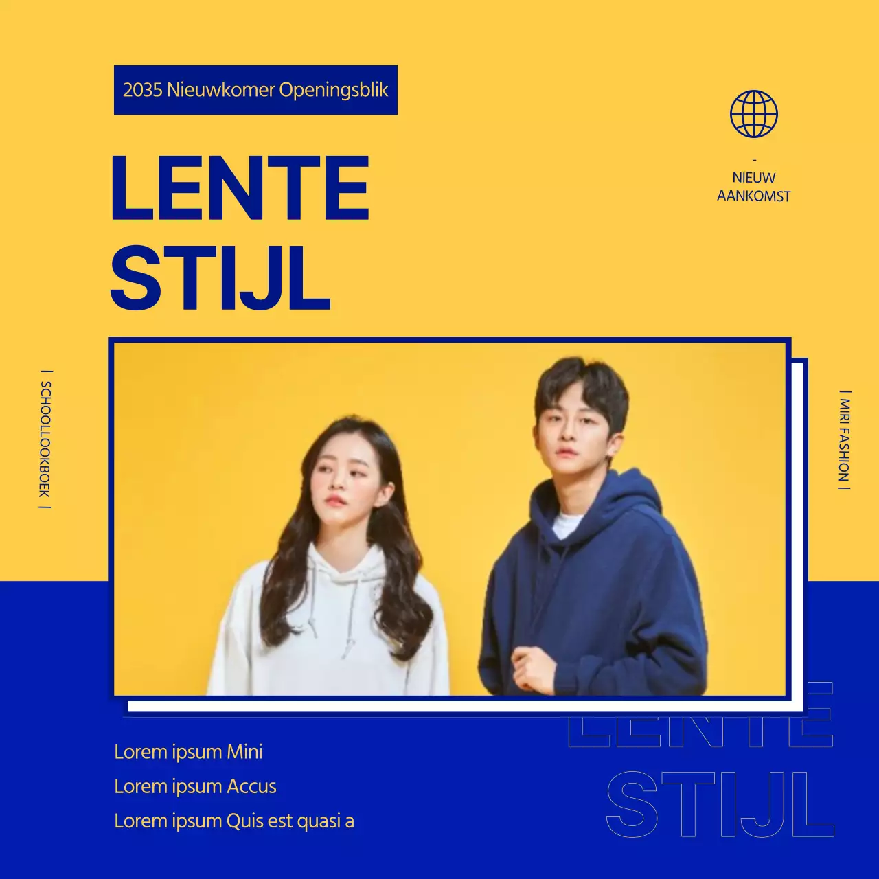 Gele en blauwe ingelijste foto'sHighlighted freshher's look suggesties