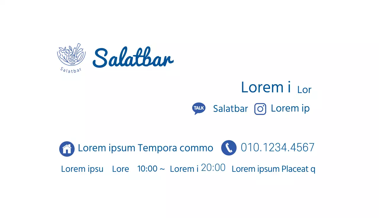 Sauberer Restaurant-Salat in blauem Foto hervorgehoben