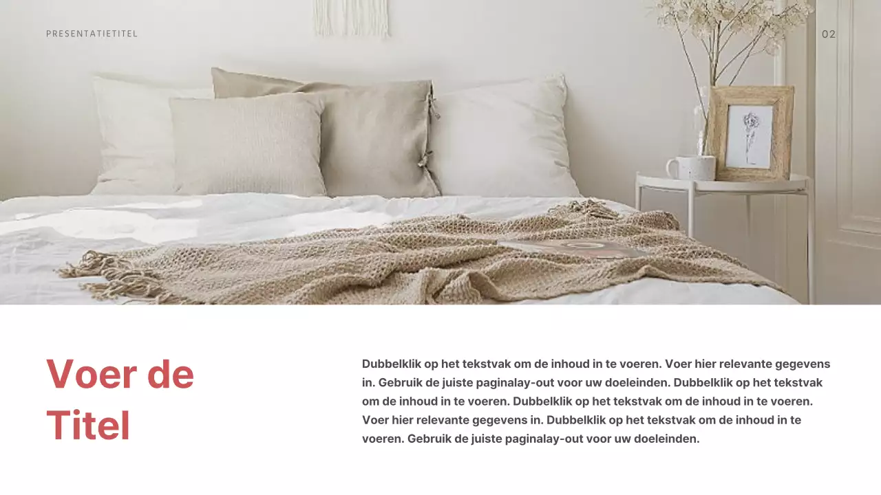 Verschillende lay-outs presenteren in rustgevende rode tinten