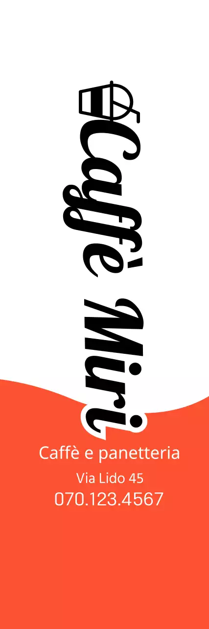 Promuovere un caffè e una panetteria con un concetto semplice in arancione e nero