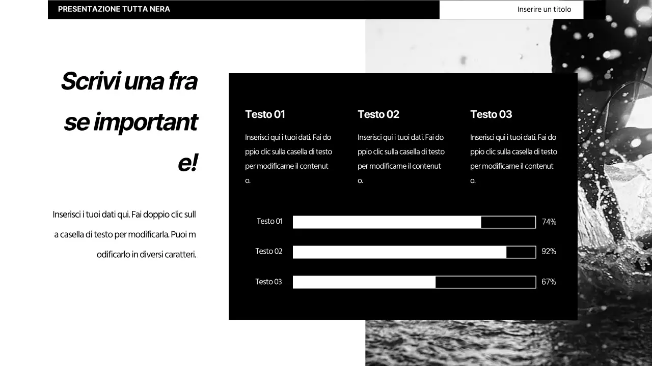 Semplice grafico orizzontale in bianco e nero