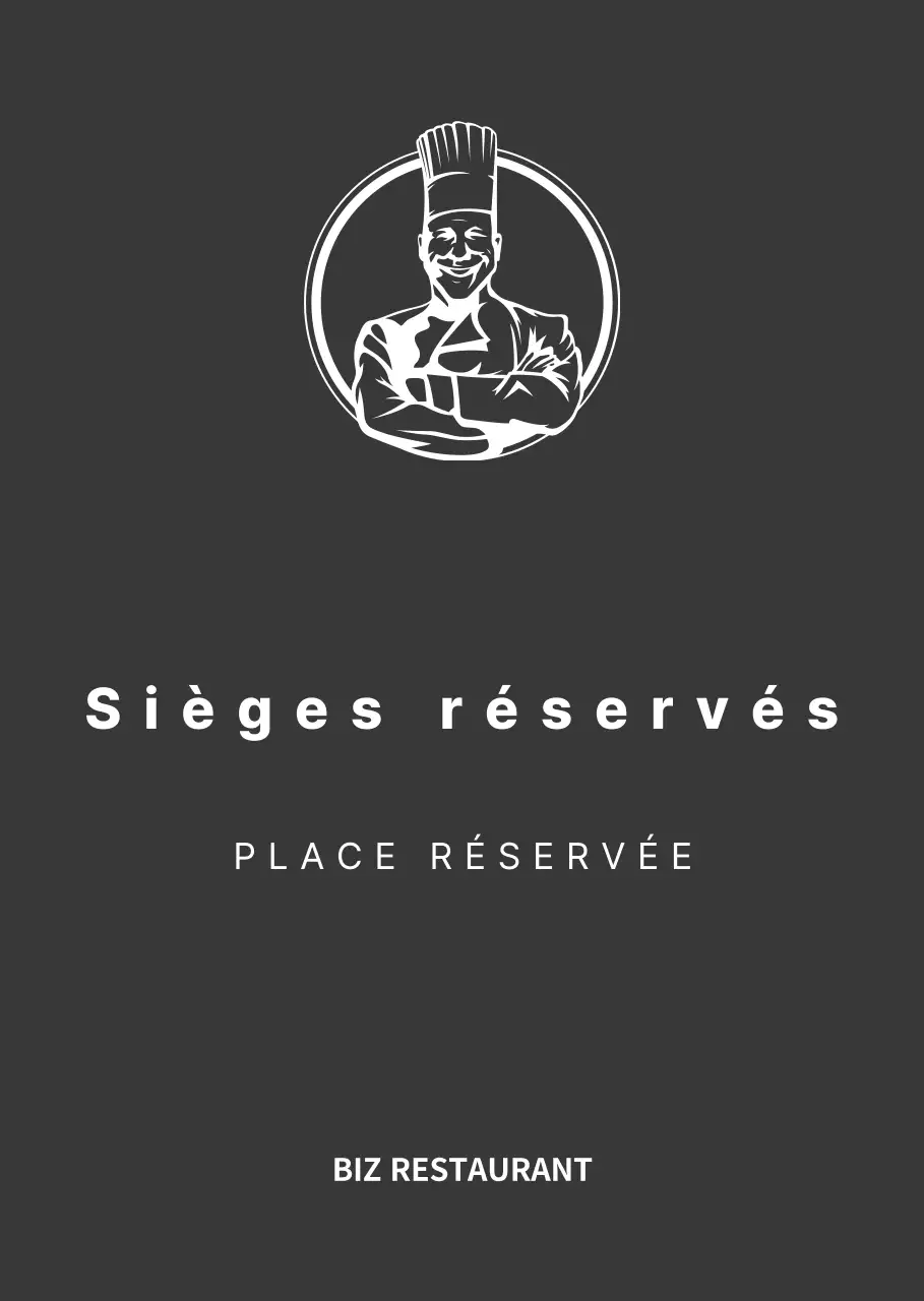 Réservations de restaurants en noir et blanc, aux lignes épurées