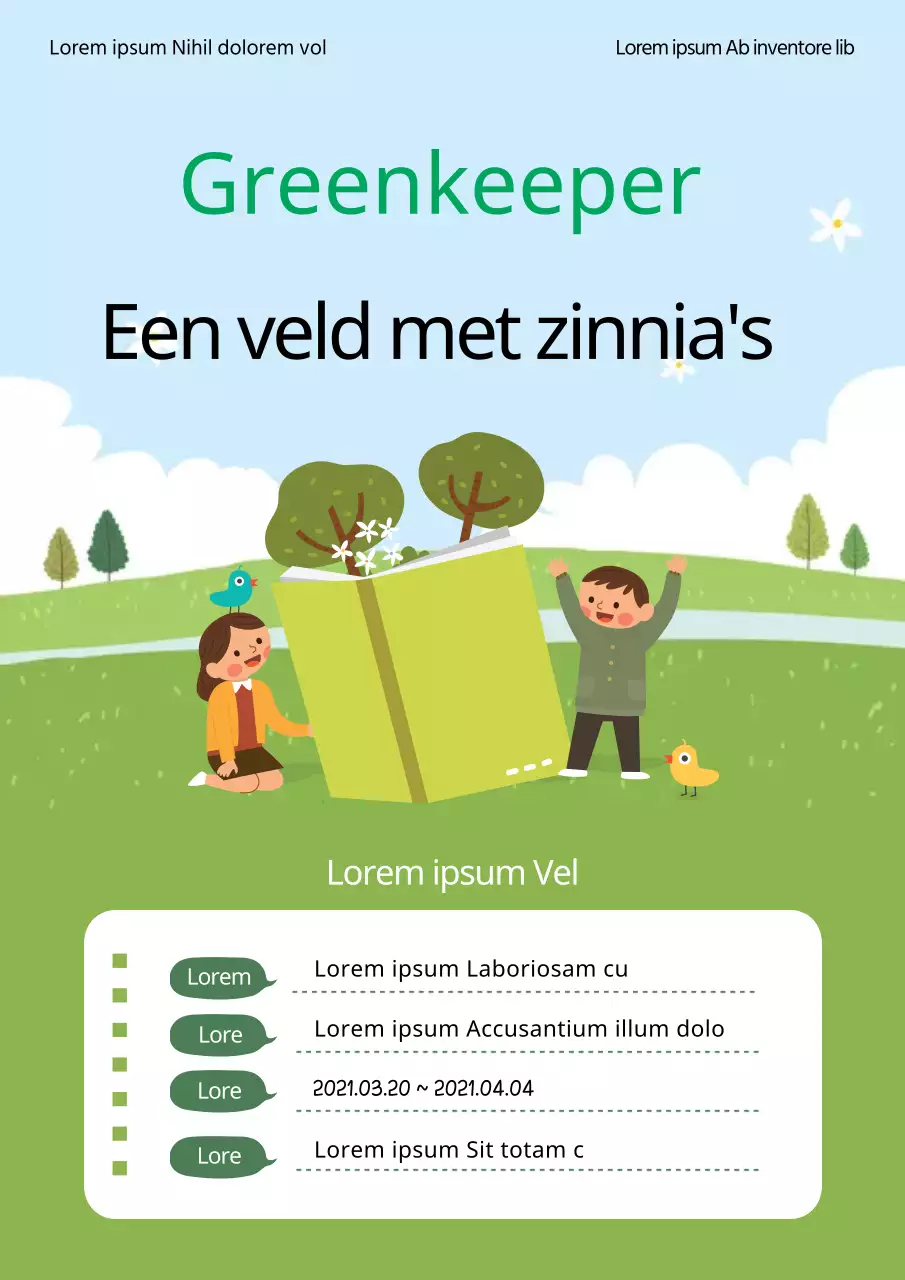 Groene Illustratie Schattige Arbor Day Promotie