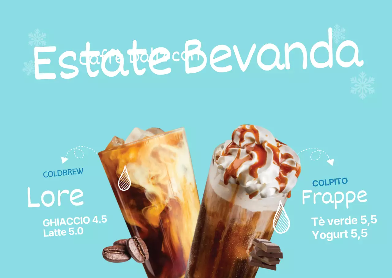 Bevanda estiva al caffè con enfasi sul titolo