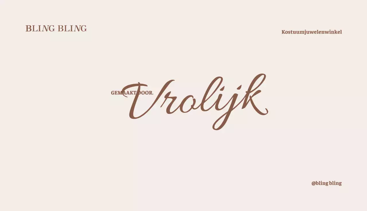 Klassiek visitekaartje van juwelierszaak in beige en bruin