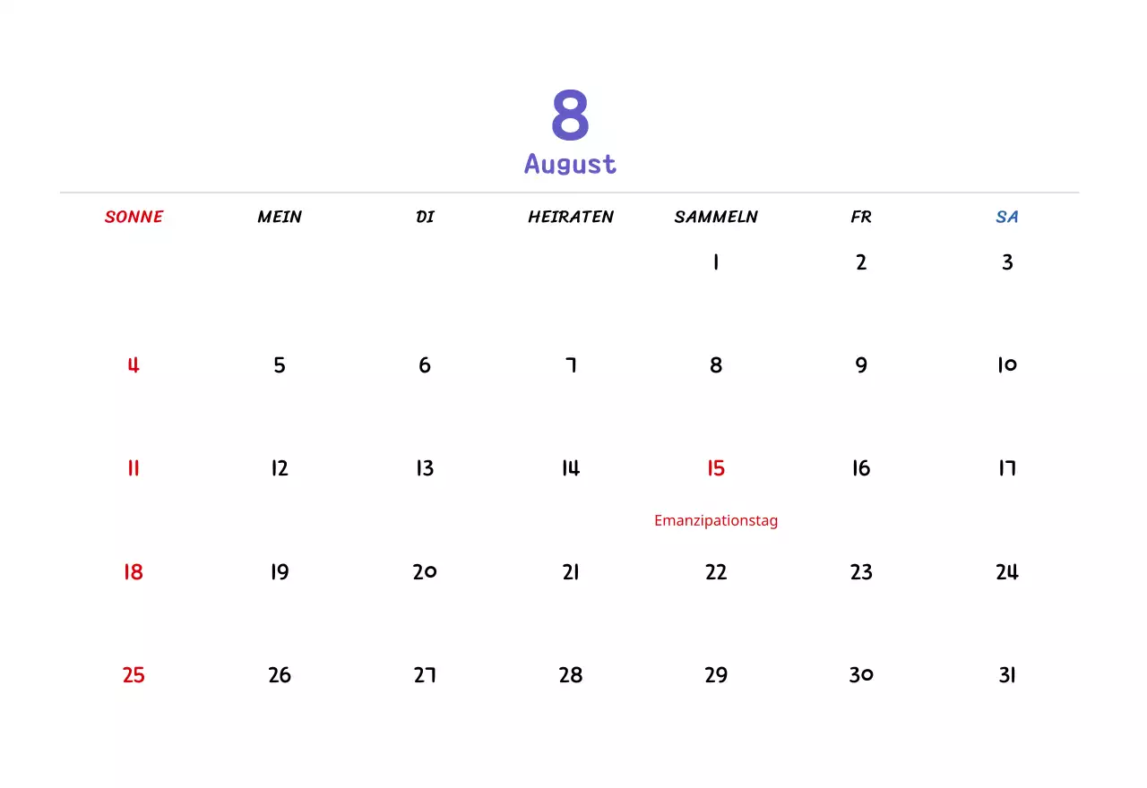 Neujahrskalender mit niedlichen Illustrationen