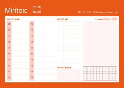 Planificateur d'études conceptuel simple en orange