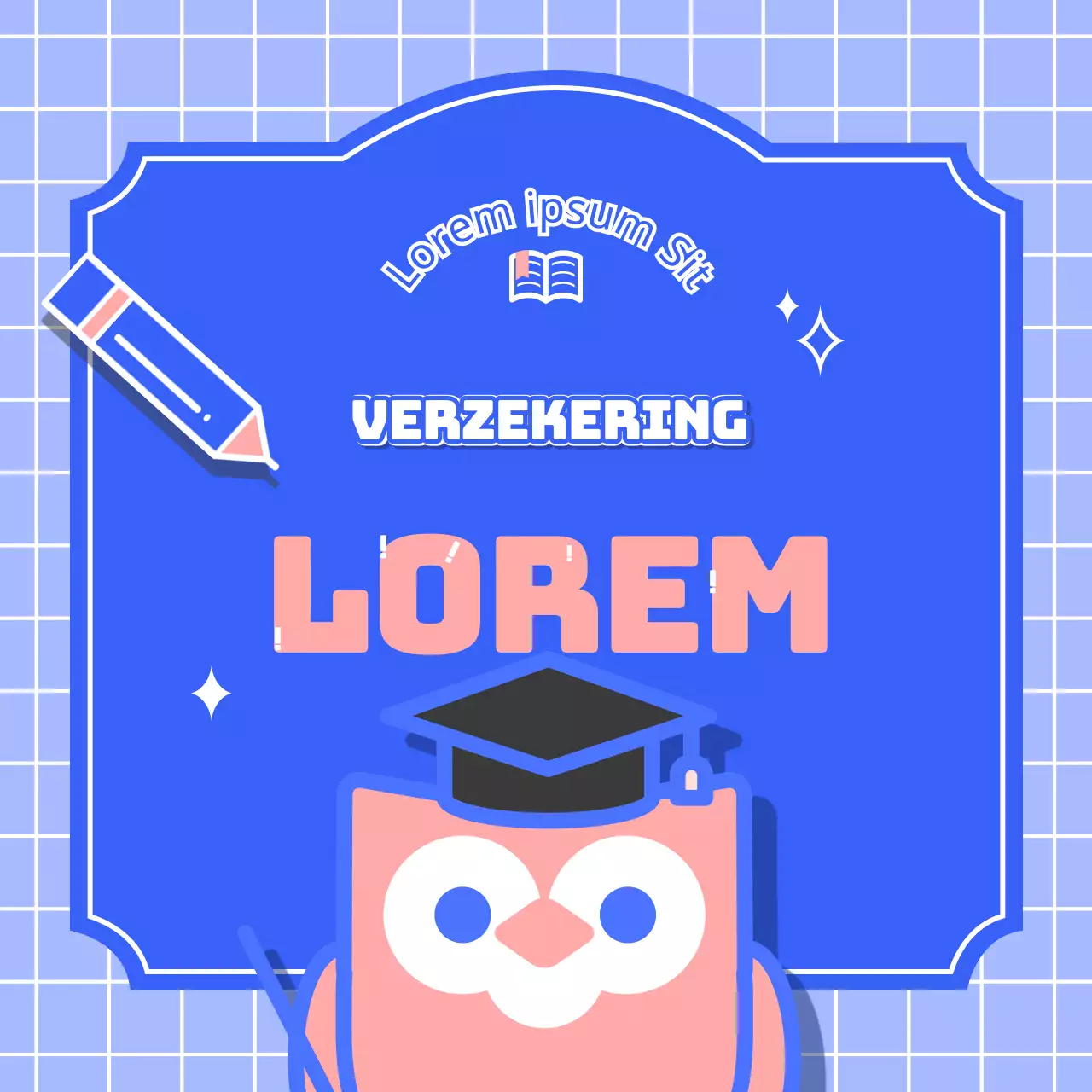 Verzekeringsbenodigdheden in een schattige en betrouwbare kleine illustratie in geel en roze