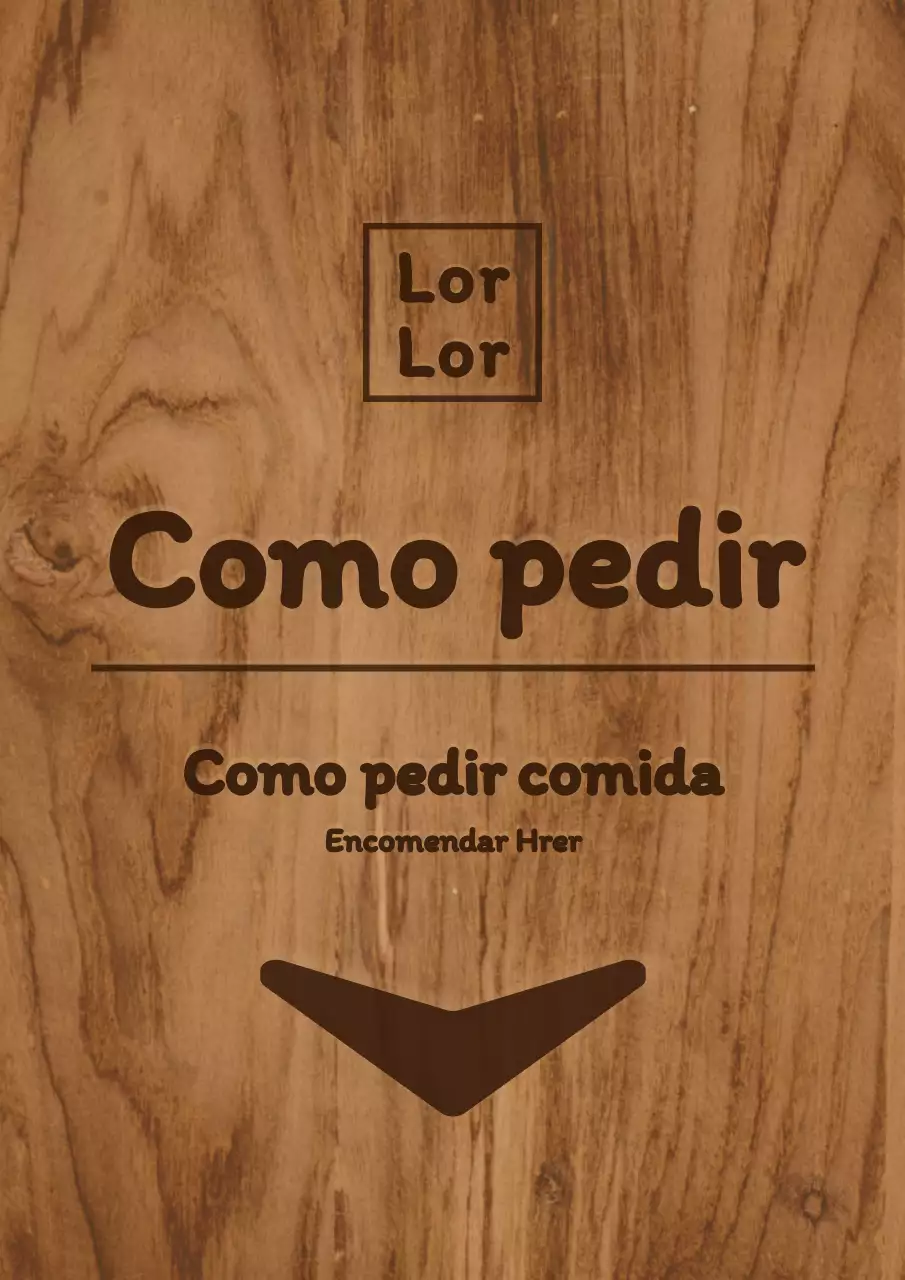 Sinalética interior da cantina com cores acastanhadas e um conceito simples de madeira