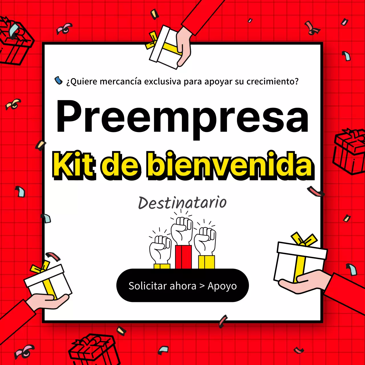 Rojo Amarillo Negro Regalo Evento Redes Sociales Plantilla Cuadrada