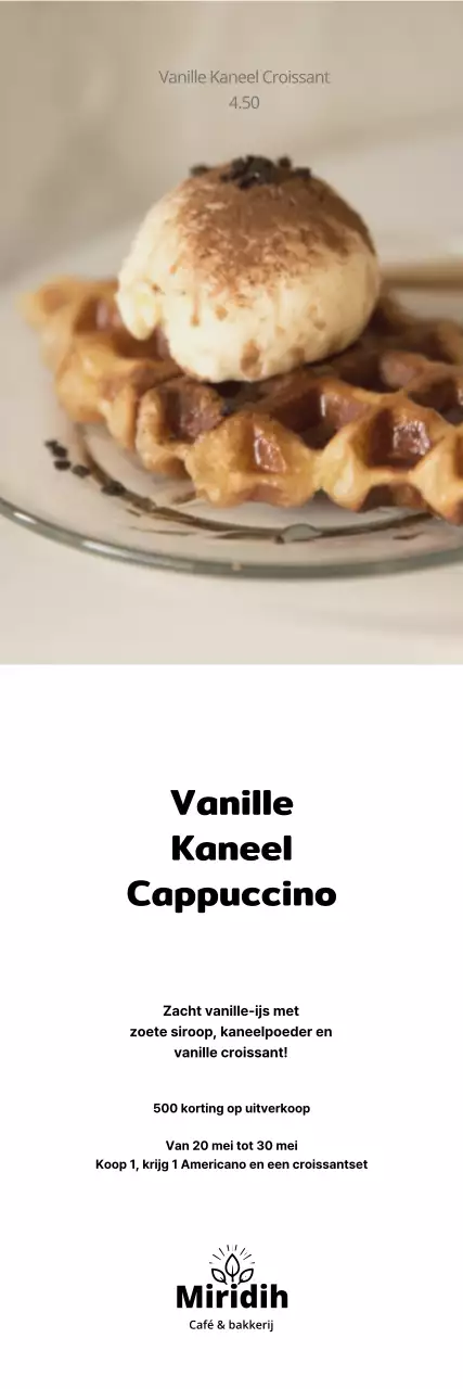 Eenvoudige Witte Café Dessert Menu Foto Banier