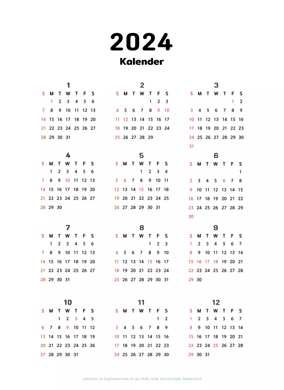 Een warme, geïllustreerde nieuwjaarskalender