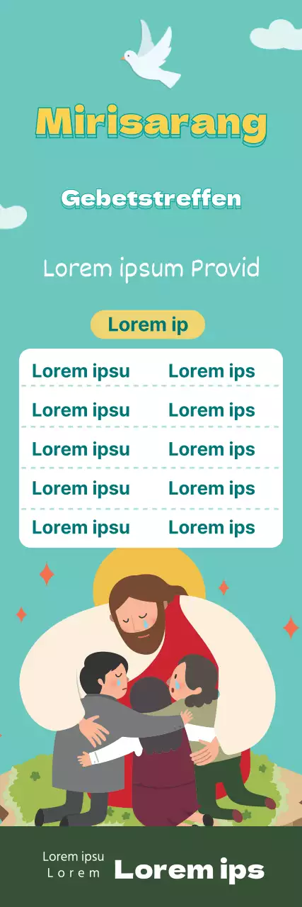 Nette Kirche Gebetstreffen Förderung mit blauen Illustration