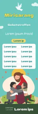 Nette Kirche Gebetstreffen Förderung mit blauen Illustration